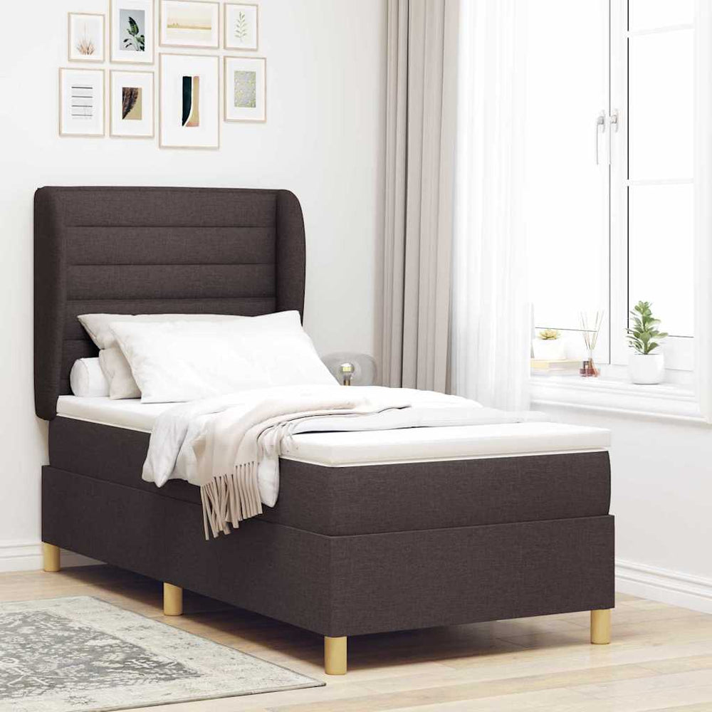 Boxspringbett Dunkelbraun 190x90 cm mit Matratze
