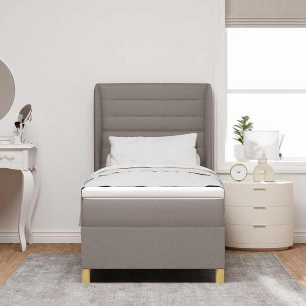 Boxspringbett Taupe mit Matratze 190x90 cm