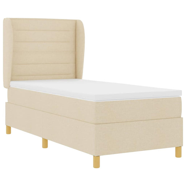 Boxspringbett Creme 190x90 cm mit Matratze