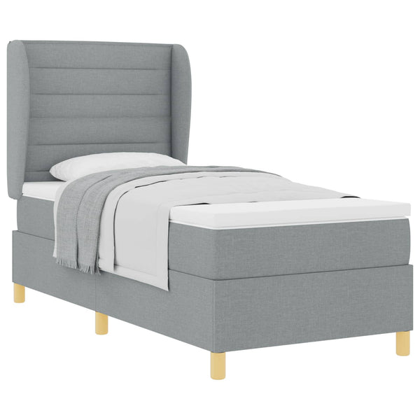 Boxspringbett mit Matratze Hellgrau 200x90 cm