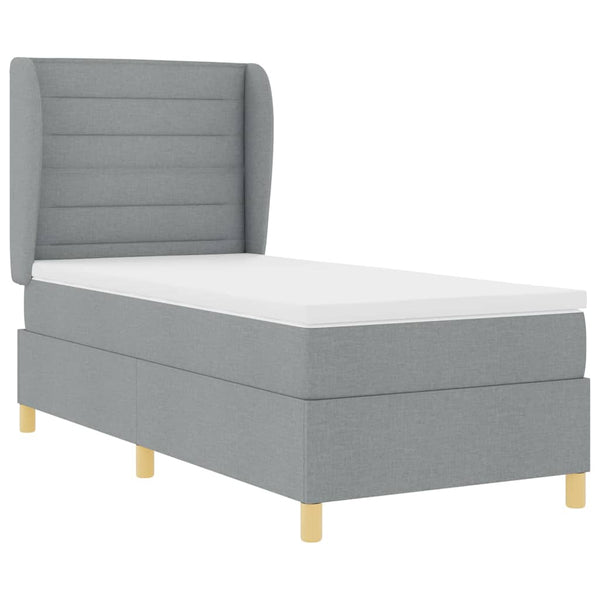 Boxspringbett mit Matratze Hellgrau 200x90 cm