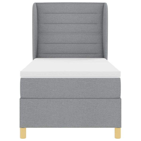 Boxspringbett mit Matratze Hellgrau 200x90 cm