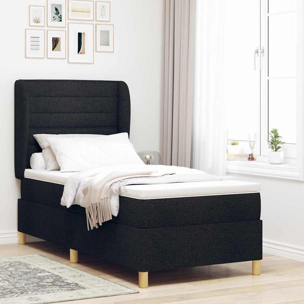 Boxspringbett mit Matratze Schwarz 200x90 cm