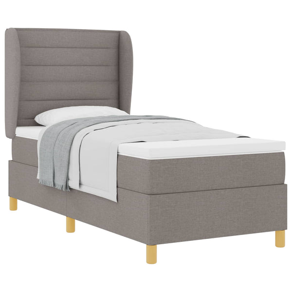 Boxspringbett Taupe 200x90 cm mit Matratze