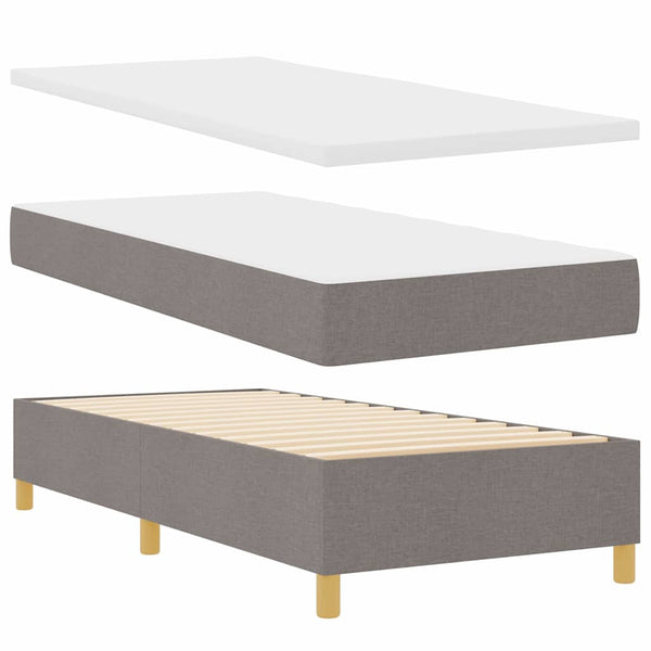 Boxspringbett Taupe 200x90 cm mit Matratze