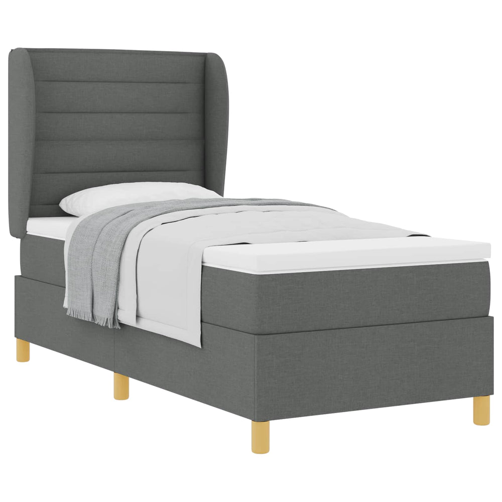 Boxspringbett mit Matratze Dunkelgrau 90x190