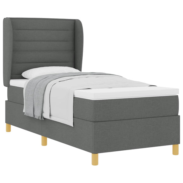 Boxspringbett mit Matratze Dunkelgrau 90x190