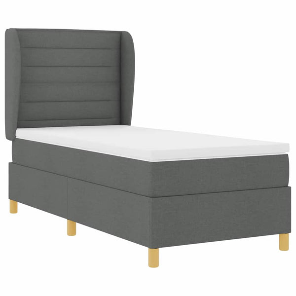 Boxspringbett mit Matratze Dunkelgrau 90x190