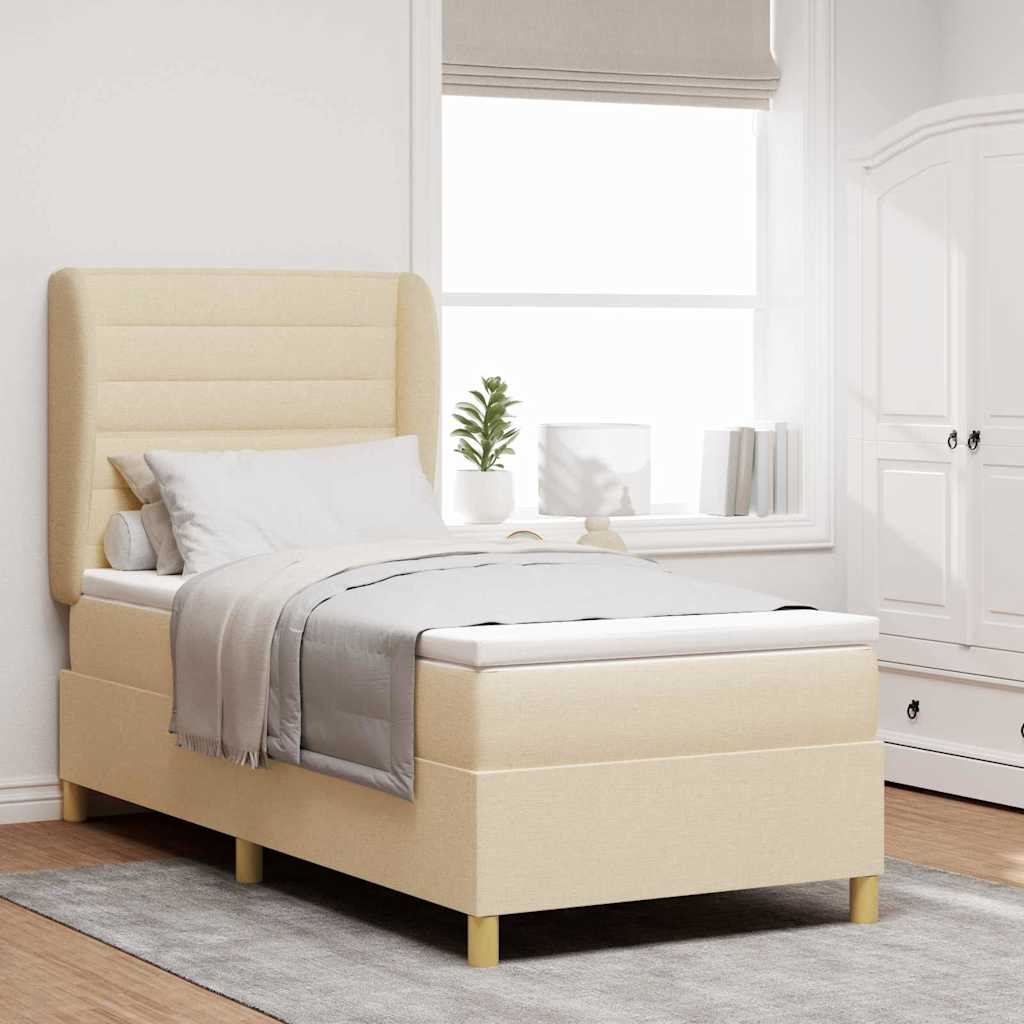 Boxspringbett Creme 200x100 cm mit Matratze