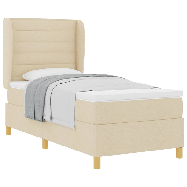 Boxspringbett Creme 200x100 cm mit Matratze