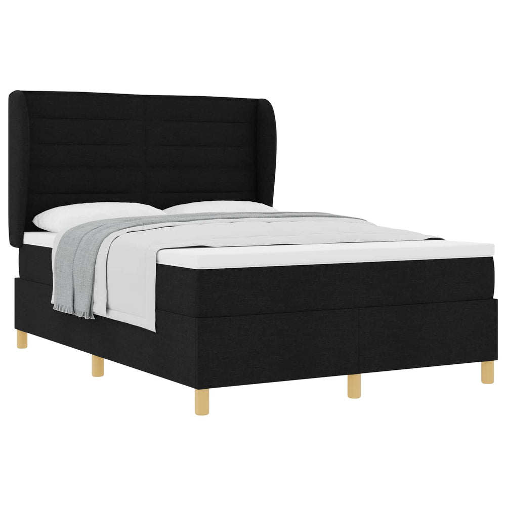 Boxspringbett mit Matratze Schwarz 190x140 cm