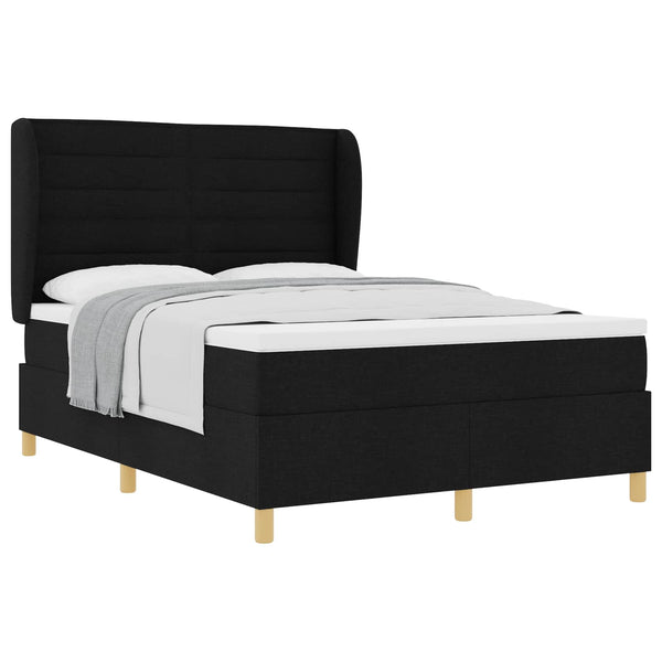 Boxspringbett mit Matratze Schwarz 190x140 cm