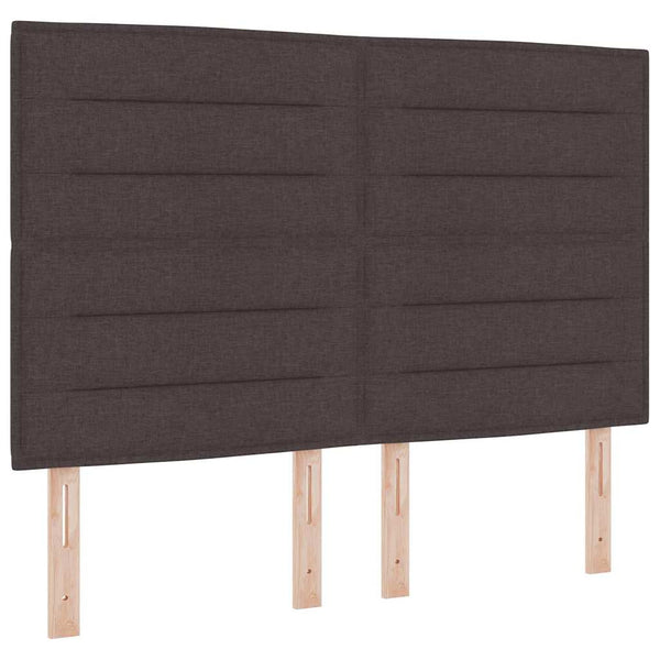 vidaXL Box Spring Bed with Mattress Dark Brown 190 x 140 cm Fabric