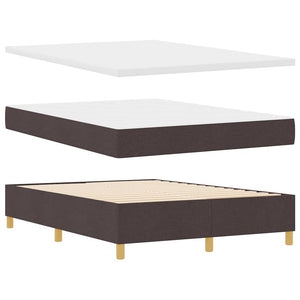 vidaXL Box Spring Bed with Mattress Dark Brown 190 x 140 cm Fabric