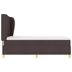 vidaXL Box Spring Bed with Mattress Dark Brown 190 x 140 cm Fabric