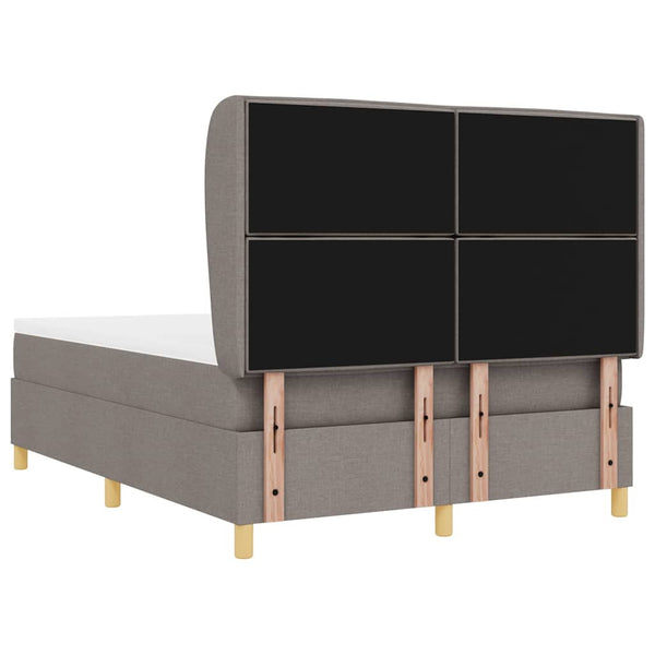 vidaXL Box Spring Bed with Mattress Taupe 190 x 140 cm Fabric