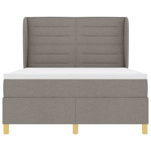 vidaXL Box Spring Bed with Mattress Taupe 190 x 140 cm Fabric
