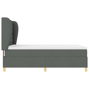 vidaXL Box Spring Bed with Mattress Dark Gray 200 x 140 cm Fabric