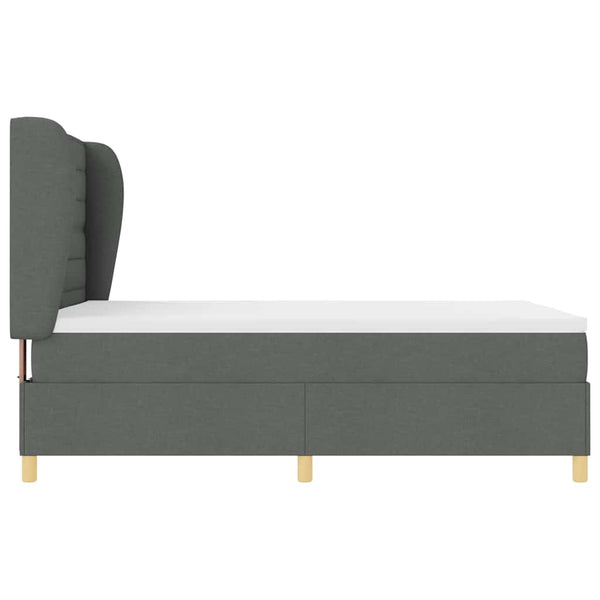 vidaXL Box Spring Bed with Mattress Dark Gray 200 x 140 cm Fabric