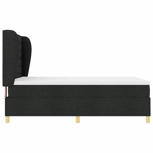 vidaXL Box Spring Bed with Mattress Black 200 x 140 cm Fabric