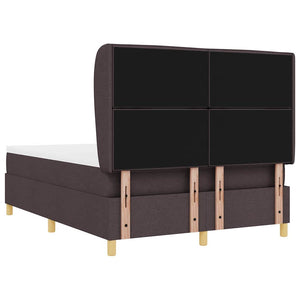 vidaXL Box Spring Bed with Mattress Dark Brown 200 x 140 cm Fabric