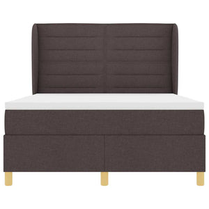 vidaXL Box Spring Bed with Mattress Dark Brown 200 x 140 cm Fabric