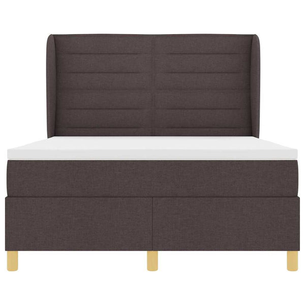 vidaXL Box Spring Bed with Mattress Dark Brown 200 x 140 cm Fabric