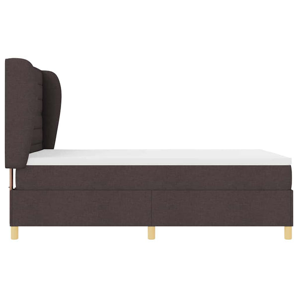 vidaXL Box Spring Bed with Mattress Dark Brown 200 x 140 cm Fabric