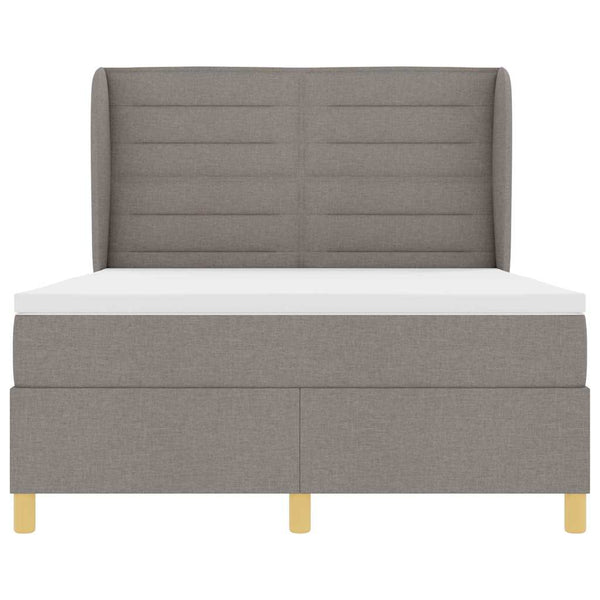vidaXL Box Spring Bed with Mattress Taupe 200 x 140 cm Fabric