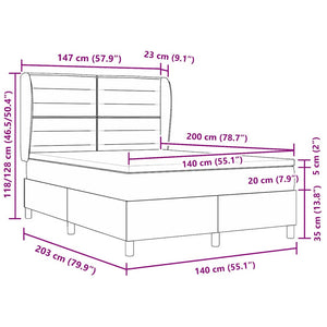 vidaXL Box Spring Bed with Mattress and Headboard Blue 200 x 140 cm Fabric