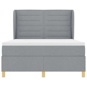 vidaXL Box Spring Bed with Mattress Light Grey 200 x 160 cm Fabric