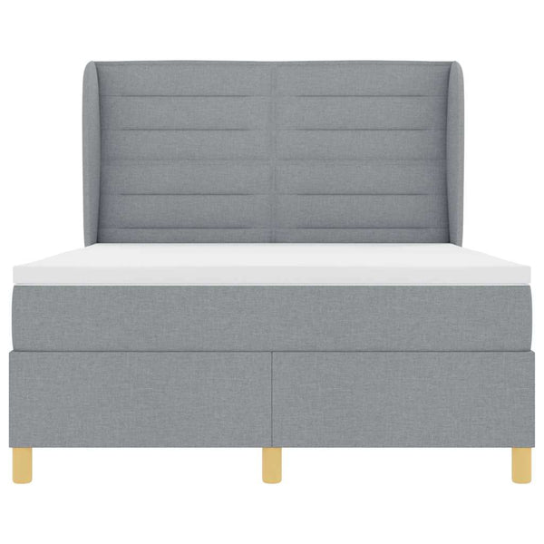 vidaXL Box Spring Bed with Mattress Light Grey 200 x 160 cm Fabric