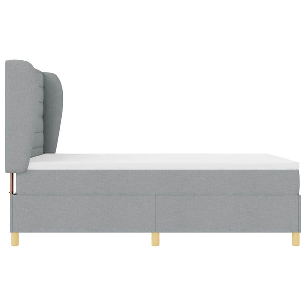 vidaXL Box Spring Bed with Mattress Light Grey 200 x 160 cm Fabric