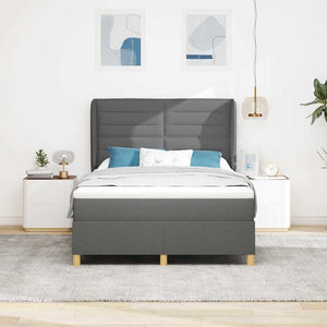 vidaXL Box Spring Bed with Mattress Dark Gray 200 x 160 cm Fabric