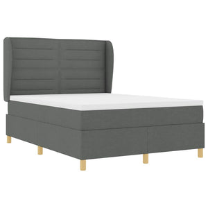 vidaXL Box Spring Bed with Mattress Dark Gray 200 x 160 cm Fabric