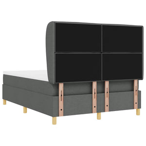 vidaXL Box Spring Bed with Mattress Dark Gray 200 x 160 cm Fabric
