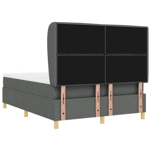 vidaXL Box Spring Bed with Mattress Dark Gray 200 x 160 cm Fabric