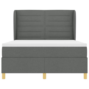 vidaXL Box Spring Bed with Mattress Dark Gray 200 x 160 cm Fabric