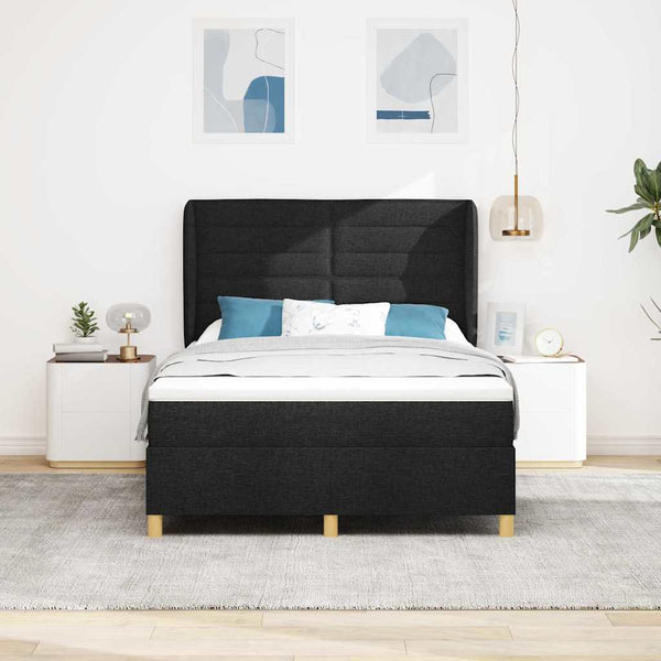 vidaXL Box Spring Bed with Mattress Black 200 x 160 cm Fabric