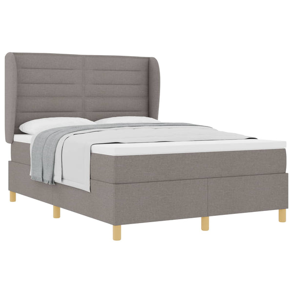 vidaXL Box Spring Bed with Mattress Taupe 200 x 160 cm Fabric
