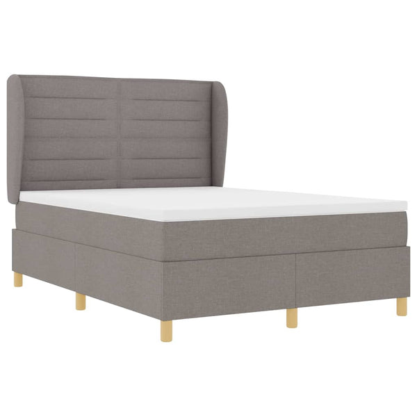 vidaXL Box Spring Bed with Mattress Taupe 200 x 160 cm Fabric