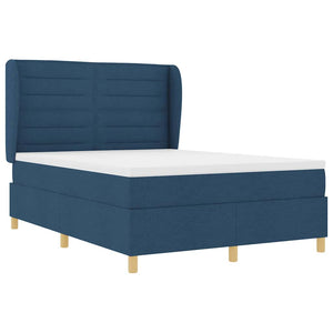 vidaXL Box Spring Bed with Mattress and Headboard Blue 200 x 160 cm Fabric