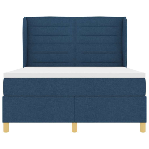 vidaXL Box Spring Bed with Mattress and Headboard Blue 200 x 160 cm Fabric