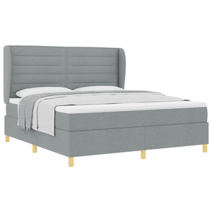 vidaXL Box Spring Bed with Mattress Light Grey 200 x 180 cm Fabric