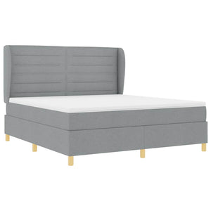 vidaXL Box Spring Bed with Mattress Light Grey 200 x 180 cm Fabric