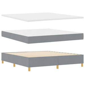 vidaXL Box Spring Bed with Mattress Light Grey 200 x 180 cm Fabric