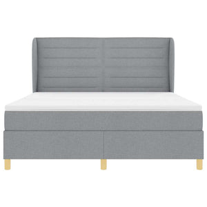 vidaXL Box Spring Bed with Mattress Light Grey 200 x 180 cm Fabric
