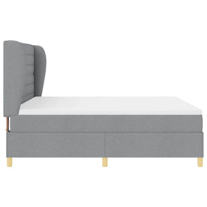 vidaXL Box Spring Bed with Mattress Light Grey 200 x 180 cm Fabric