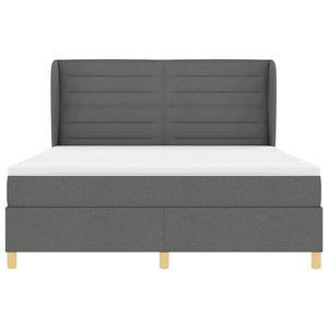vidaXL Box Spring Bed with Mattress Dark Gray 200 x 180 cm Fabric