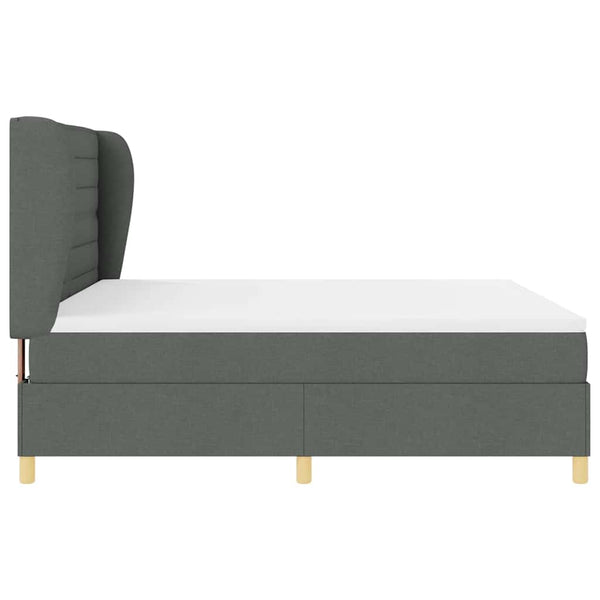 vidaXL Box Spring Bed with Mattress Dark Gray 200 x 180 cm Fabric